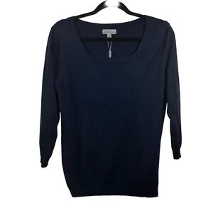 Joseph A NWT Sz. Medium Navy Women's Pullover Sweater Classic Office Stretch